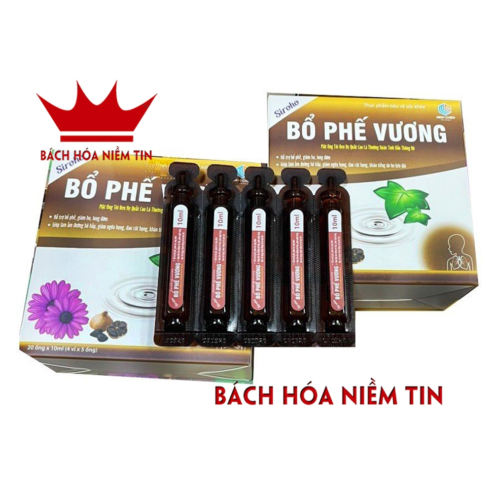 Siro ho Bổ Phế Vương Mật ong Tỏi đen Hẹ Quất Cao lá thường xuân Tinh dầu thông đỏ thảo dược giảm ho rát họng hiệu quả
