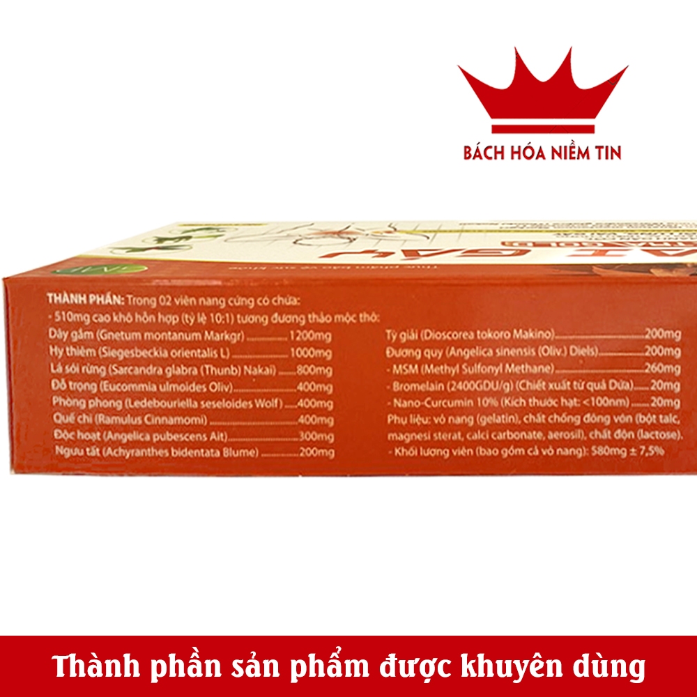 Viên Vai Gáy Extra Gold - thành phần Glucosamin giảm đau mỏi vai gáy giảm thoái hóa - hộp 30 viên