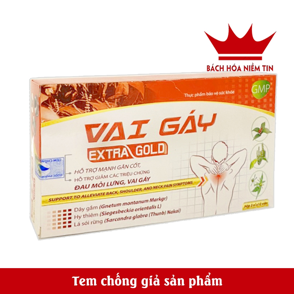 Viên Vai Gáy Extra Gold - thành phần Glucosamin giảm đau mỏi vai gáy giảm thoái hóa - hộp 30 viên