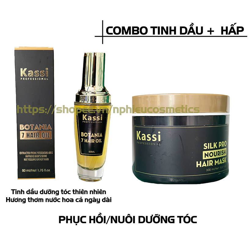COMBO TINH DẦU DƯỠNG TÓC + HẤP DẦU KASSI