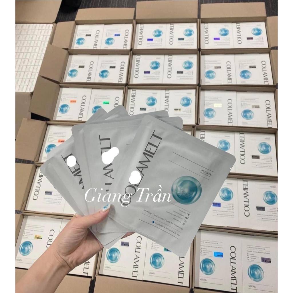 Mặt Nạ Collamelt VEMONTES Mask Pack hộp 5 miếng dưỡng ẩm tấm collagen thủy phân