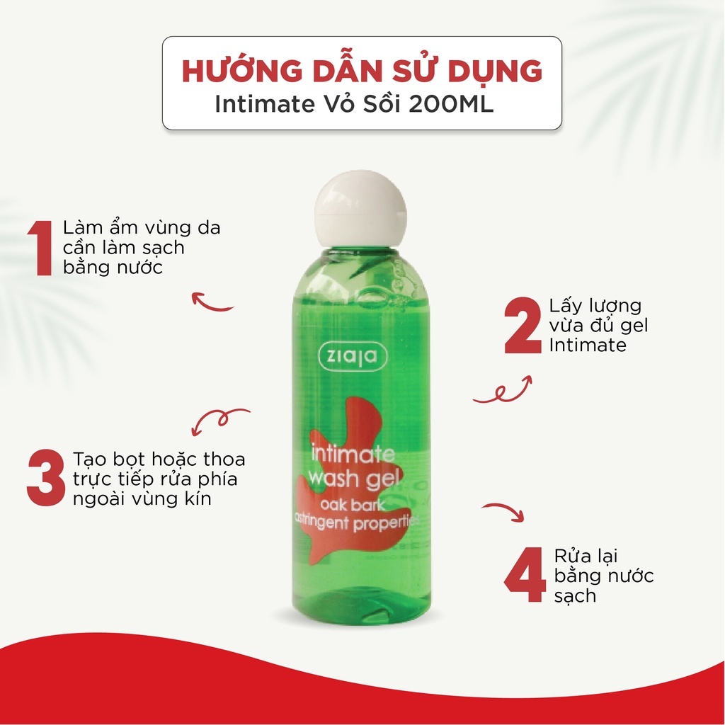 [Chỉ còn 97K sau khi áp voucher] Dung Dịch Vệ Sinh Phụ Nữ Intimate Ziaja Vỏ Sồi 200ml