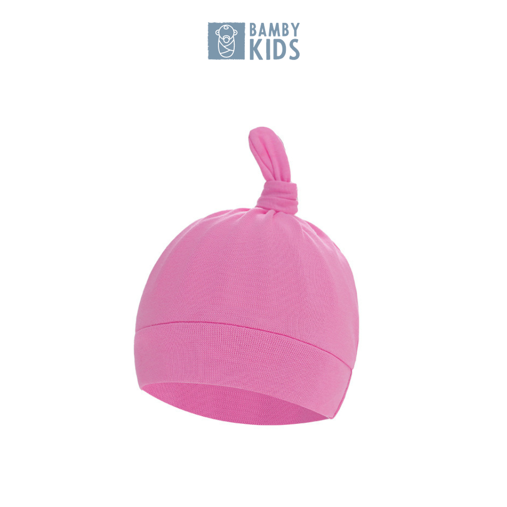 Mũ thắt nút cotton cho bé 0-6M BambyKids
