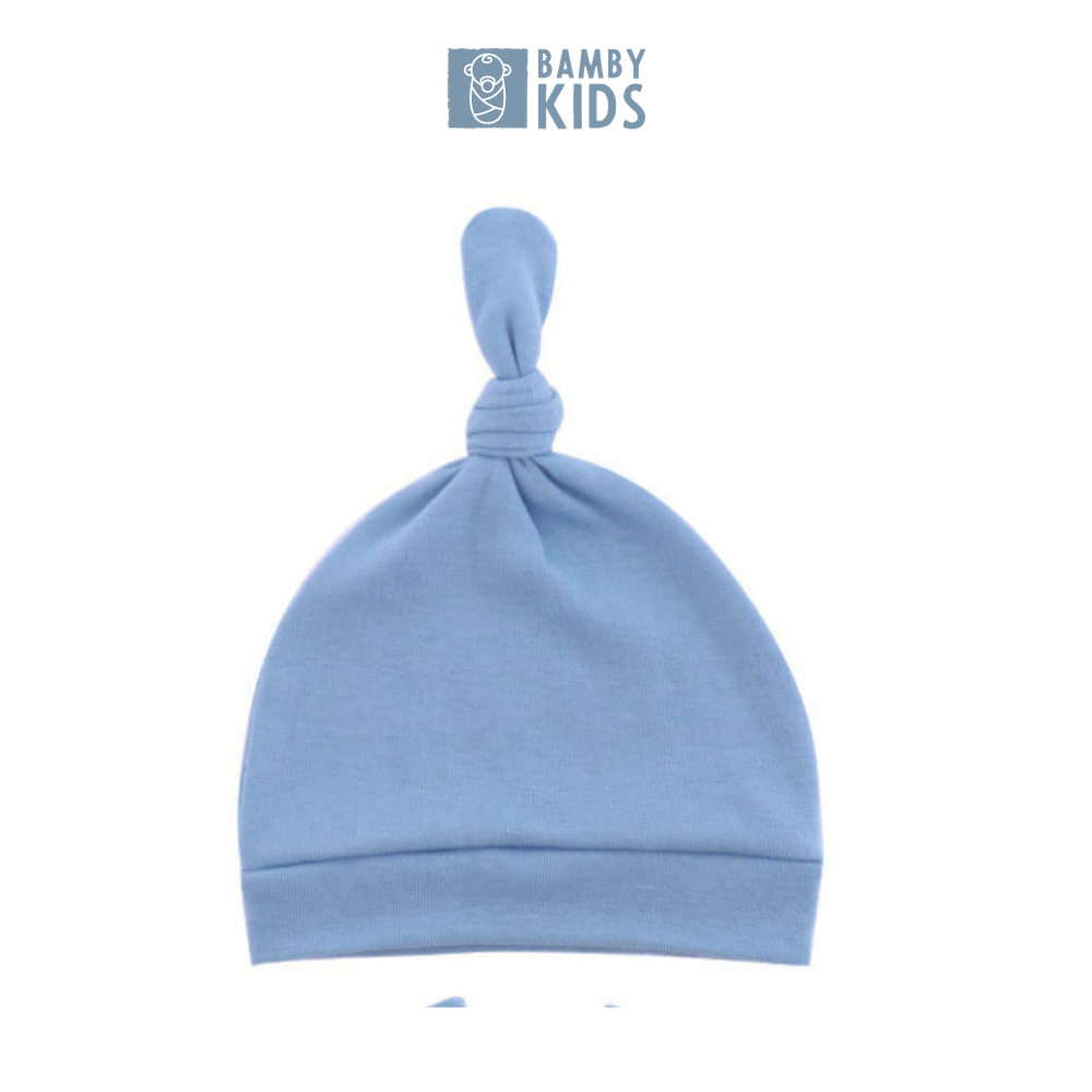Mũ thắt nút cotton cho bé 0-6M BambyKids