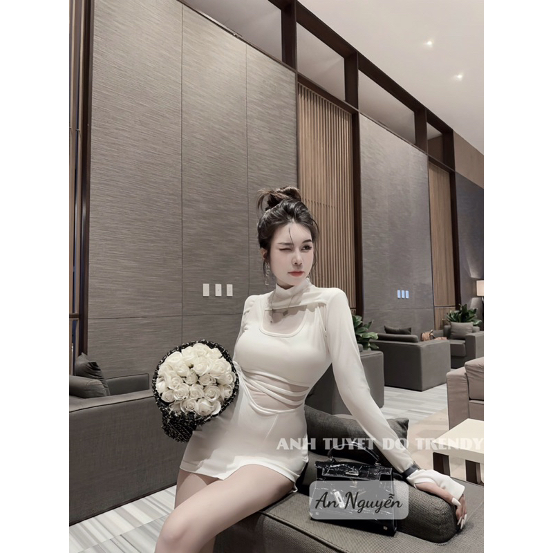 Váy body phối lưới sang chảnh