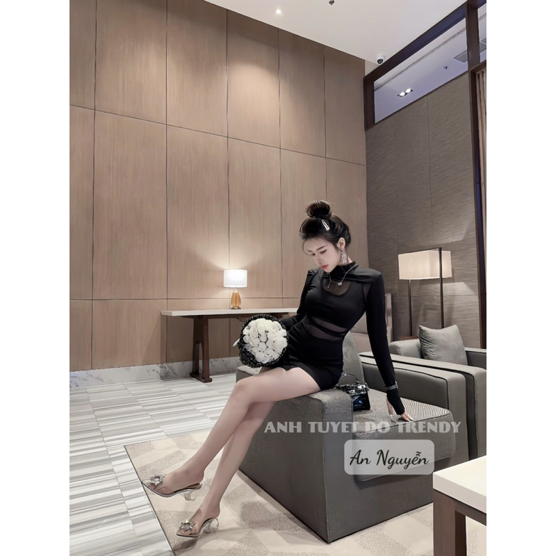 Váy body phối lưới sang chảnh