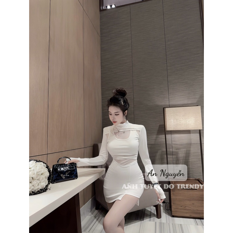 Váy body phối lưới sang chảnh