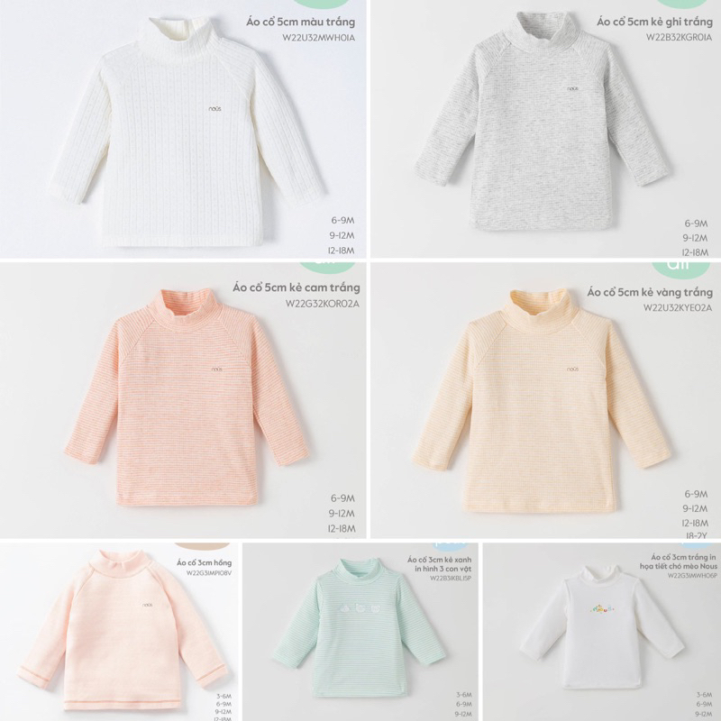 Áo cổ 3cm và áo cổ 5cm cho bé