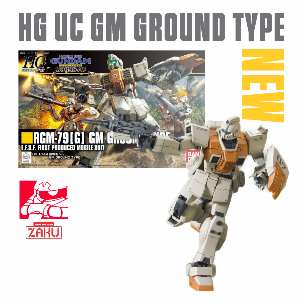 [New] Mô hình lắp ráp gundam Bandai HG UC GM Ground Type
