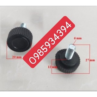 10 cái núm vặn ren phi 6mm-8mm, độ dài ren 15mm, đường kính đế 20mm