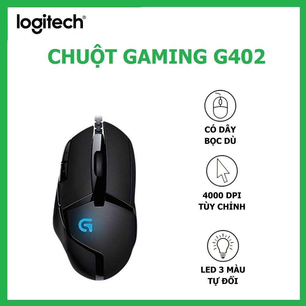 Chuột Gaming Có Dây LED RGB Chuột Máy Tính Chơi Game  Logitech G402 OEM