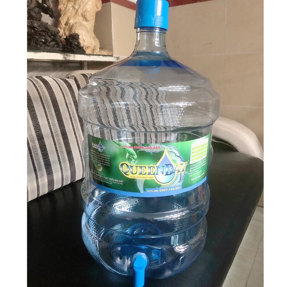 Bình Nước Uống Tinh Khiết Queenbay 19L  +  dùng được cho máy nước nóng lạnh