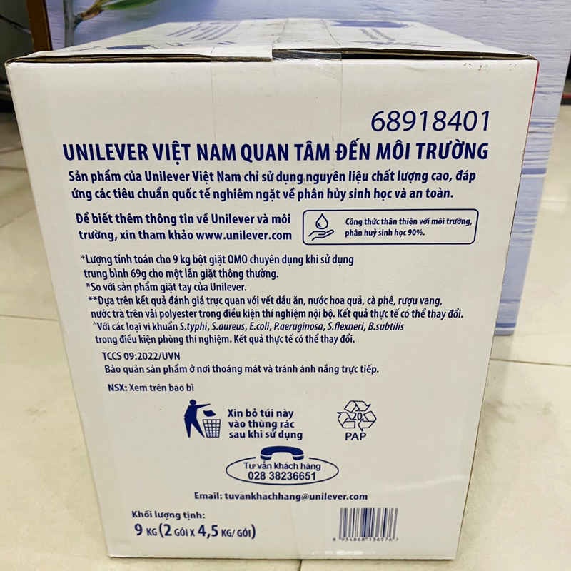 Bột Giặt OMO Chuyên Dụng 9kg