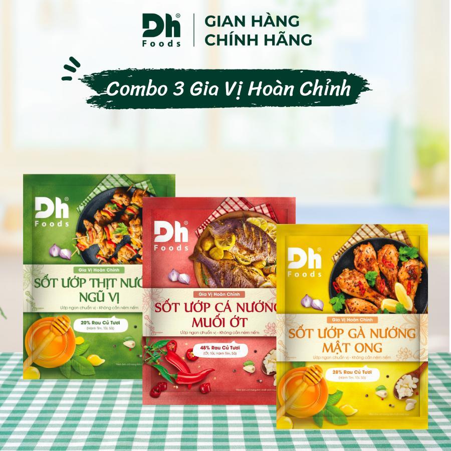 Bộ Sốt Ướp Các Loại Thịt, Cá, Hải Sản Dh Foods - Gói Gia Vị Sốt Ướp Tiện Lợi 65gr, Thành Phần Rau Củ Tươi