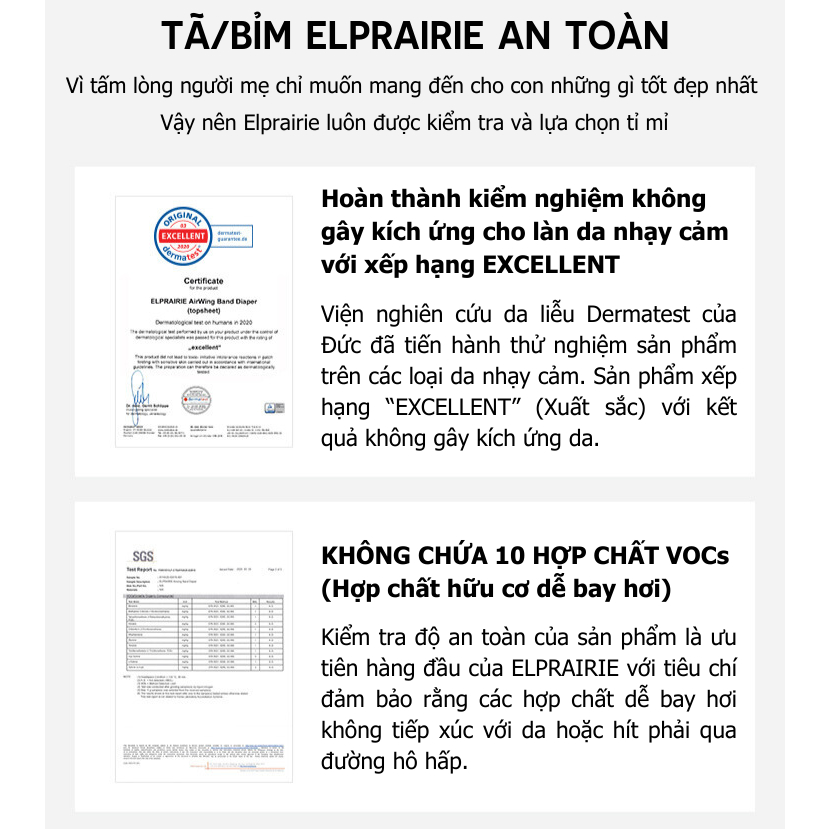 Túi Dùng Thử 6 Miếng Tã Quần ELPRAIRIE Air Wing Size L/XL Nội Địa Hàn Quốc Cho Bé 9-17kg, Siêu Thấm Hút Siêu Khô Thoáng