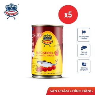 Combo 5 lon cá Nục Sea Crown sốt cà cay