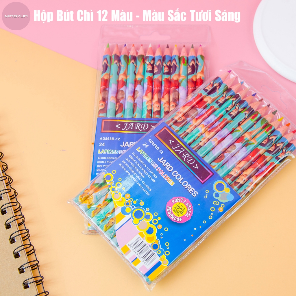 Hộp Bút Chì 12 Màu, Màu Sắc Tươi Sáng - Tô Màu, Vẽ Tranh