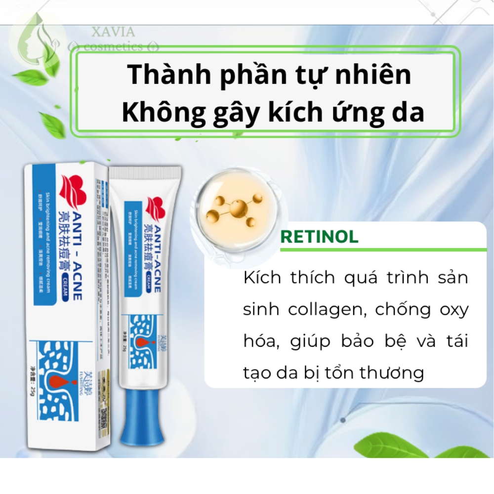 Kem xóa sẹo rỗ ANTI ACNE - Kem anti acne lành sẹo rỗ, sẹo lõm, giúp lấy lại làn da khỏe mạnh, mịn màng - XAVIA COSMETICS