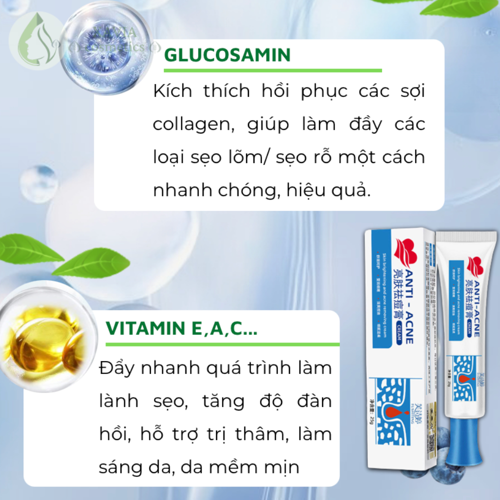 Kem xóa sẹo rỗ ANTI ACNE - Kem anti acne lành sẹo rỗ, sẹo lõm, giúp lấy lại làn da khỏe mạnh, mịn màng - XAVIA COSMETICS