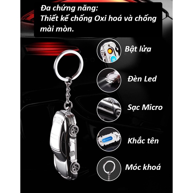 Quẹt Điện Plasma oto xe hơi móc khoá đa năng