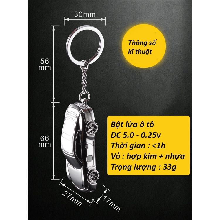 Quẹt Điện Plasma oto xe hơi móc khoá đa năng
