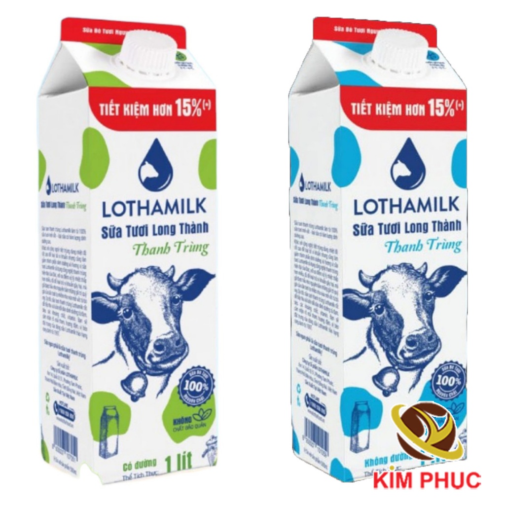 Sữa tươi Long Thành thanh trùng Lothamilk 1L