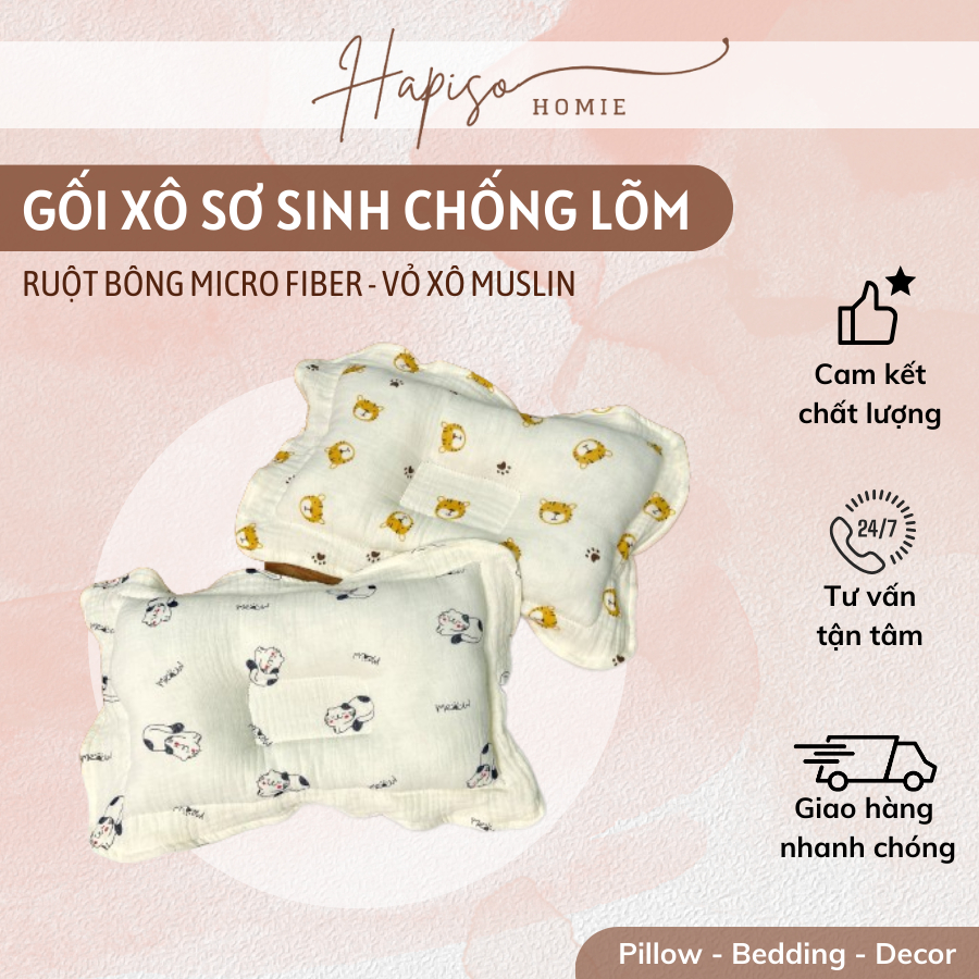 Gối Xô Muslin Cho Bé
