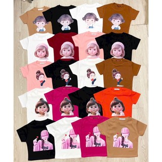 🍒🍒🍒mẫu mới áo croptop in hình cô gái hoạt hình dễ thương chất borip utrbr