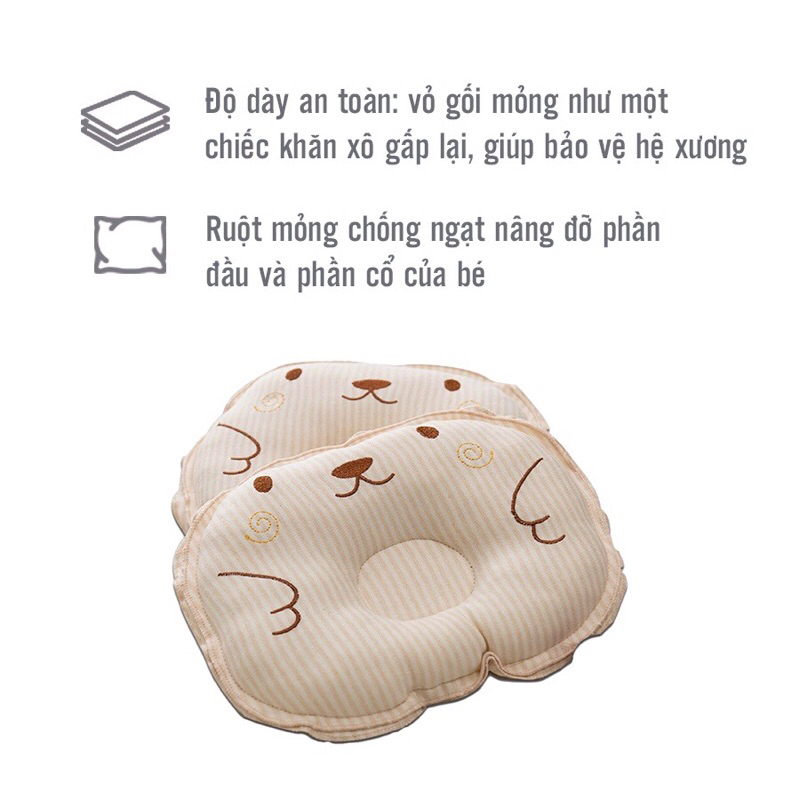 Gối lõm gấu vàng dùng cho bé sơ sinh siêu mềm mịn