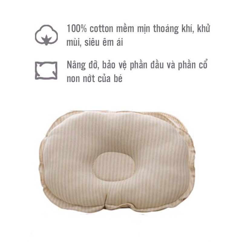 Gối lõm gấu vàng dùng cho bé sơ sinh siêu mềm mịn