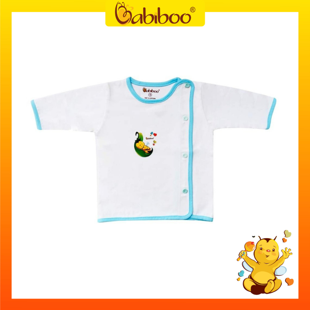 Áo sơ sinh BABIBOO áo bác sĩ cotton mềm mịn, thấm hút tốt  BB01