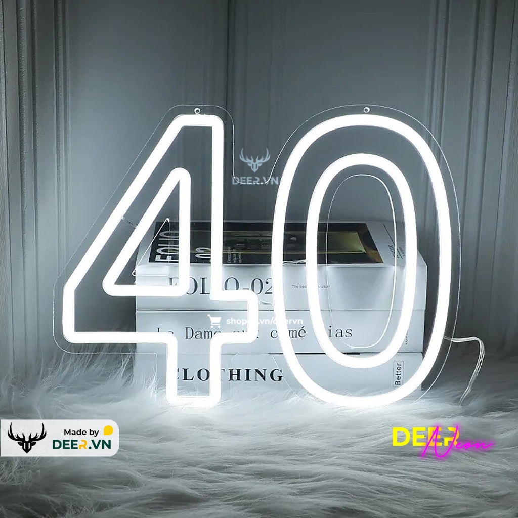 DEER - Đèn Led Neon Hình Số Trang Trí Sinh Nhật Sự Kiện - Màu Sắc Theo Yêu Cầu