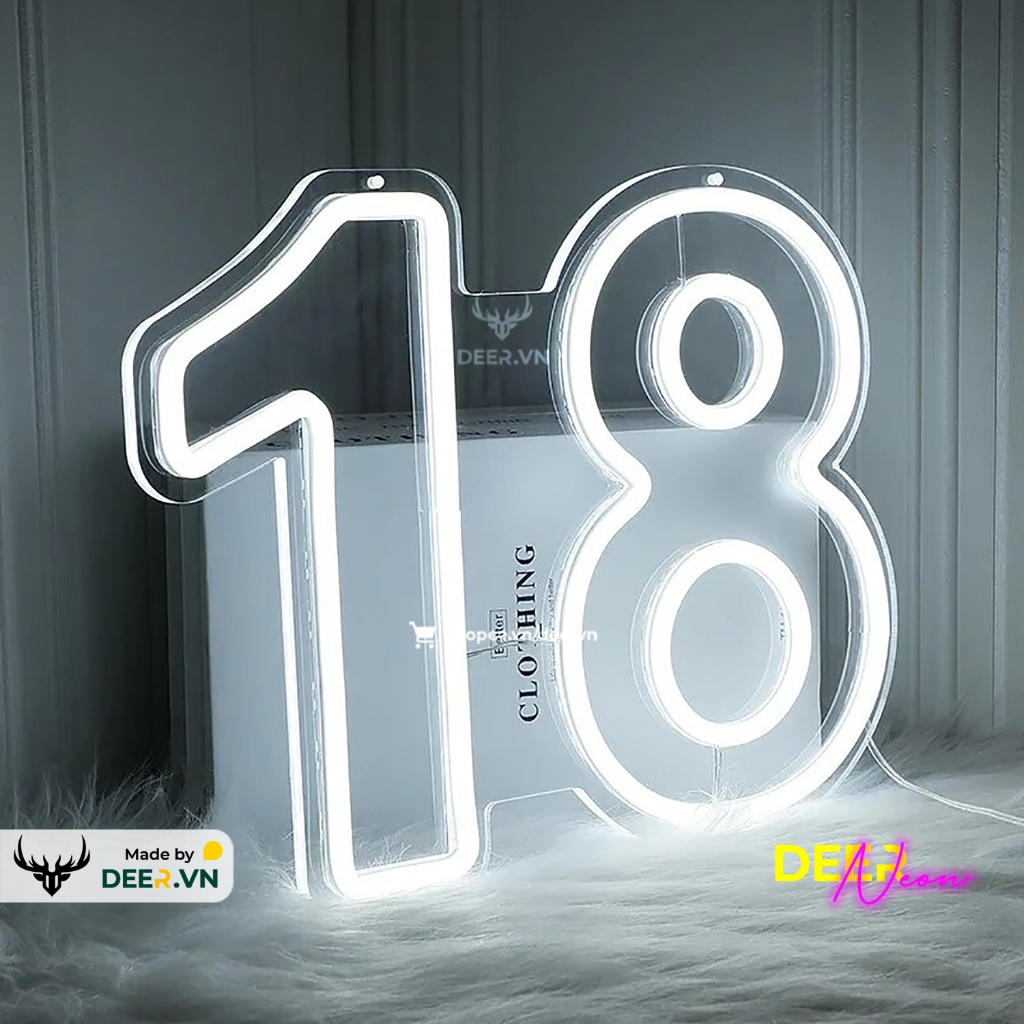 DEER - Đèn Led Neon Hình Số Trang Trí Sinh Nhật Sự Kiện - Màu Sắc Theo Yêu Cầu