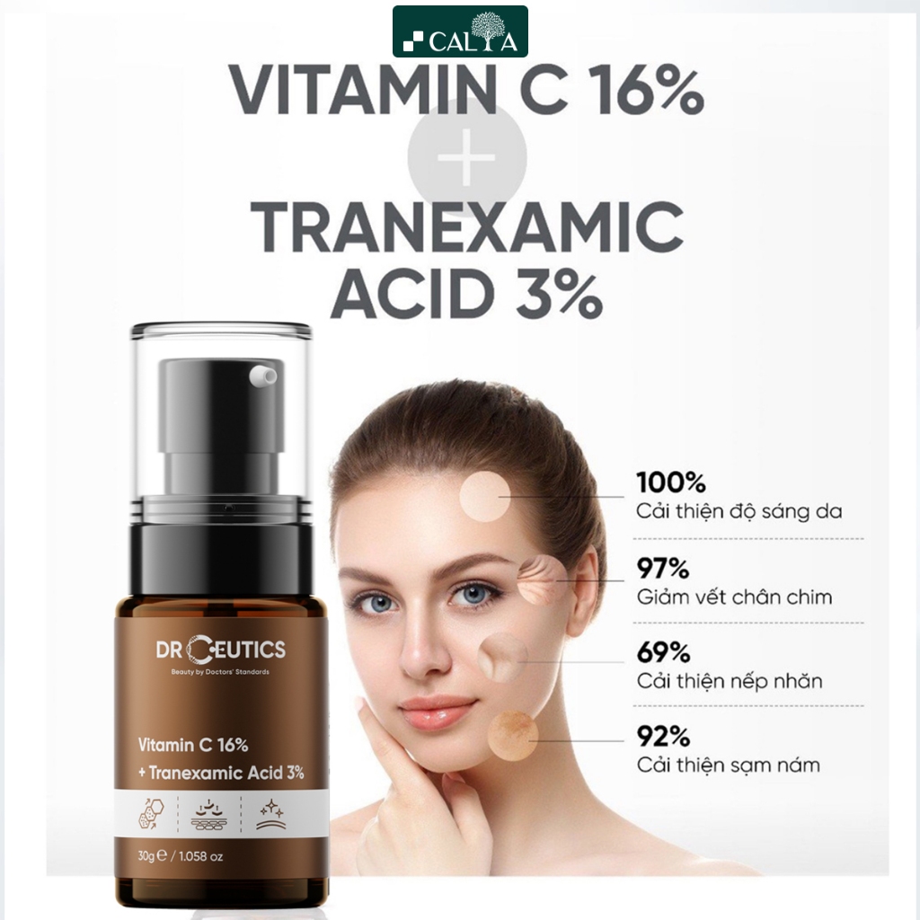 Tinh Chất Serum DrCeutics Vitamin C Ngăn Ngừa Lão Hóa Và Làm Sáng Da - DrCeutics Vitamin C 16% Và Tranexamic Acid 3% 30g