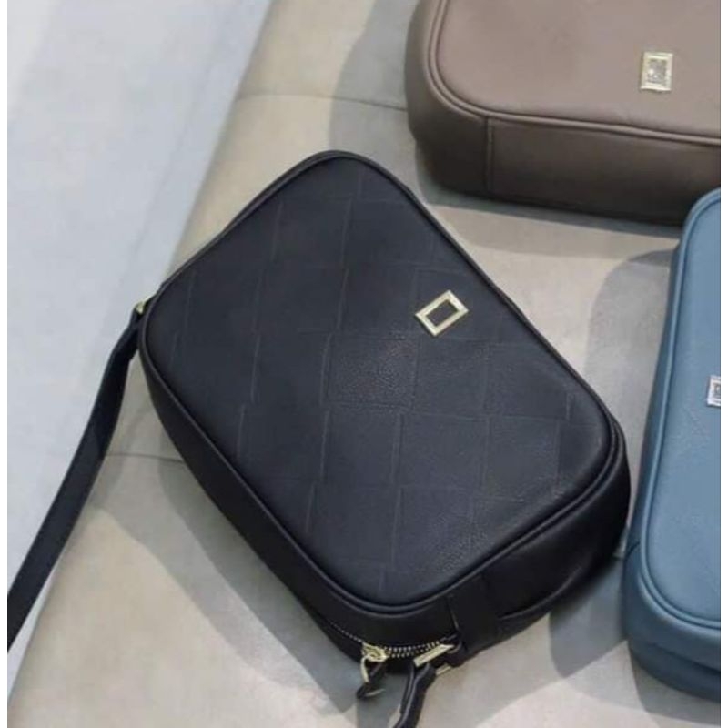 Túi xách nữ đeo chéo dáng túi hộp NICOLE MILLER NEW YORK chất liệu da bò size 23 cm