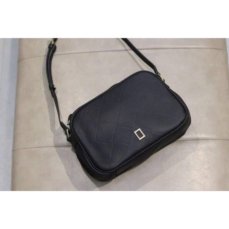 Túi xách nữ đeo chéo dáng túi hộp NICOLE MILLER NEW YORK chất liệu da bò size 23 cm
