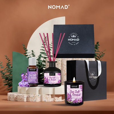 Nến Thơm, Tán Hương Mùi Phong Lan Muối Biển Nomad Signature Scented Candle 230g - Sea Salt & Orchid