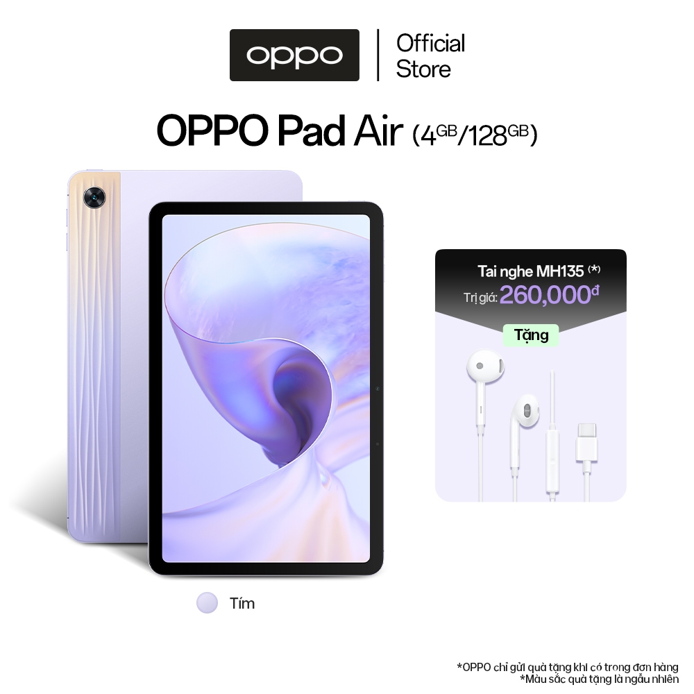 Máy Tính Bảng OPPO Pad Air TÍM (4GB/128GB) | Màn Hình 2K | Chip Snapdragon 680