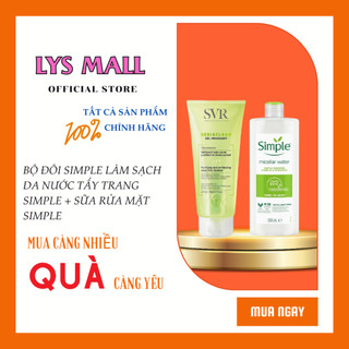 Bộ đôi simple làm sạch da nước tẩy trang simple + sữa rửa mặt simple