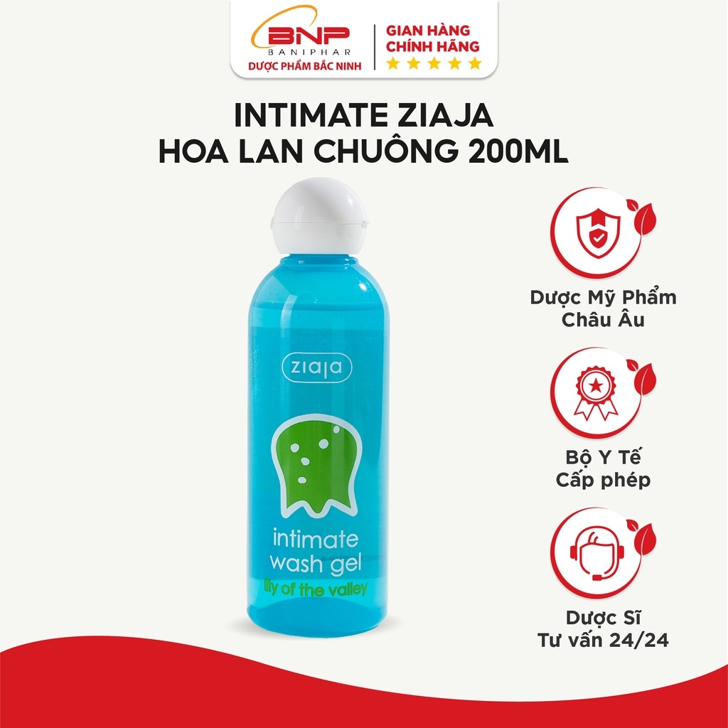 [Chỉ còn 97K sau khi áp voucher] Dung dịch vệ sinh phụ nữ Intimate Ziaja Hoa Lan Chuông thơm mát 200ml