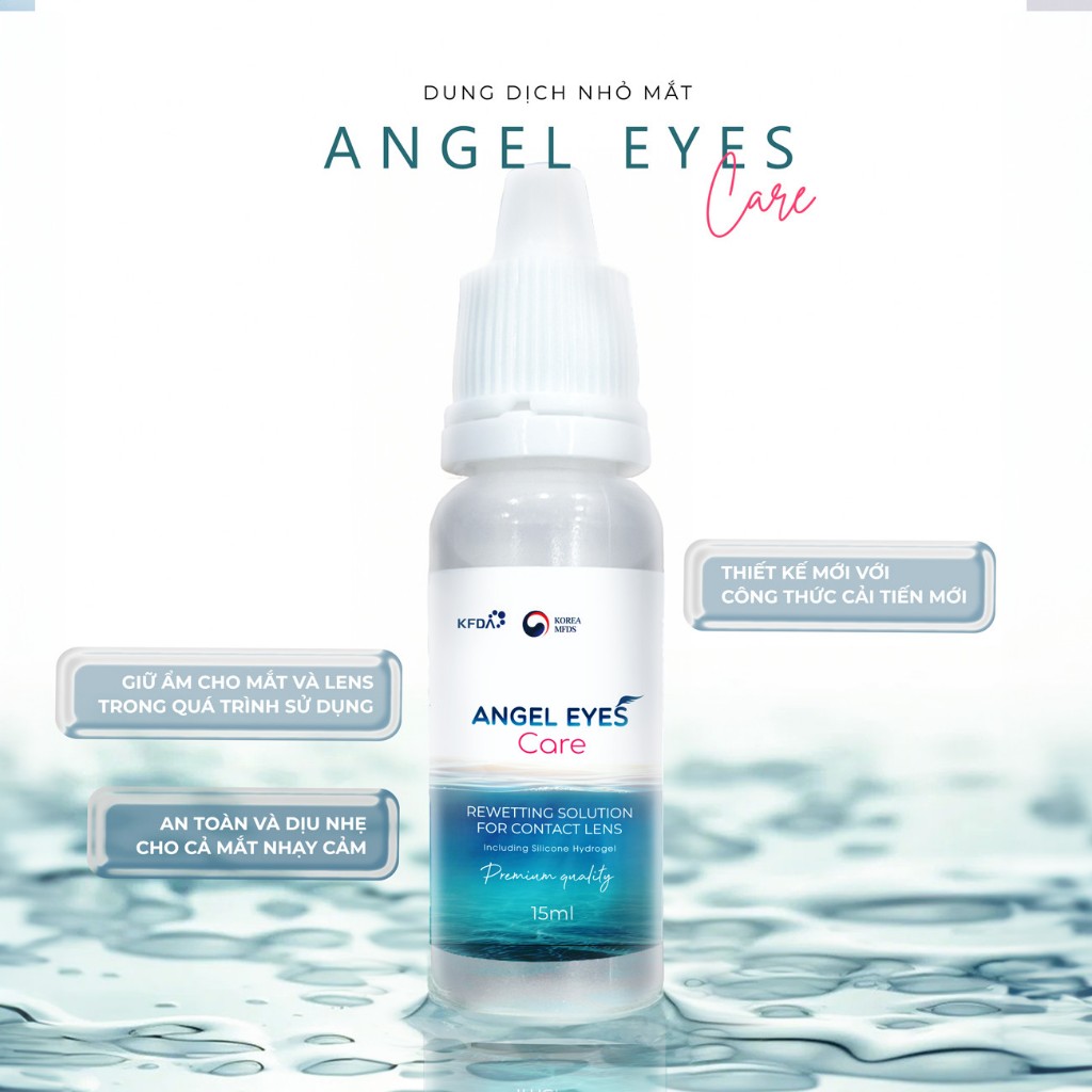 Nước nhỏ mắt lens Aqua B5 15ml và nhỏ mắt lens Angel eyes 15ml cao cấp cho mắt nhạy cảm Angel Eyes