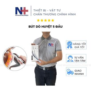 Bút dò huyệt 5 đầu, bút dò huyệt xung điện cao cấp, 5 đầu mát xa, châm cứu, giảm đau