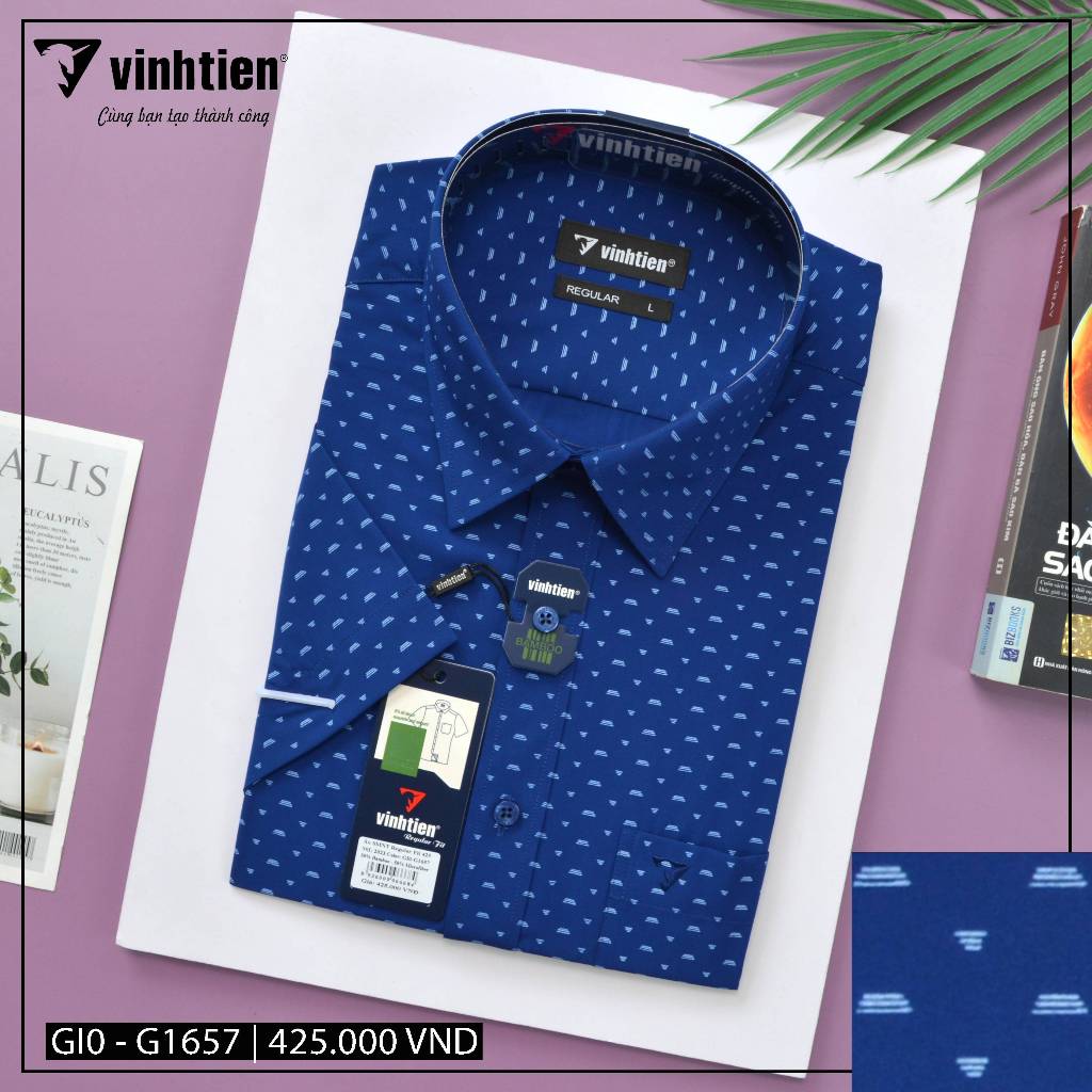 Áo Sơ Mi Ngắn Tay Vải Bamboo Vạt Ngang Form Regular Vĩnh Tiến 425 - Nhiều Màu