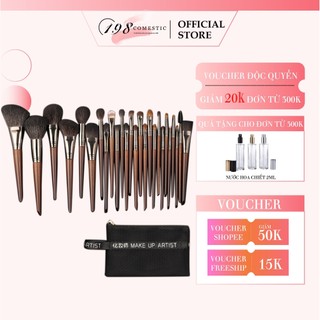 Bộ cọ trang điểm chuyên nghiệp 26 cọ cao cấp kèm túi đựng, cọ lông mày cọ nền má hồng bắt sáng cọ che khuyết điểm