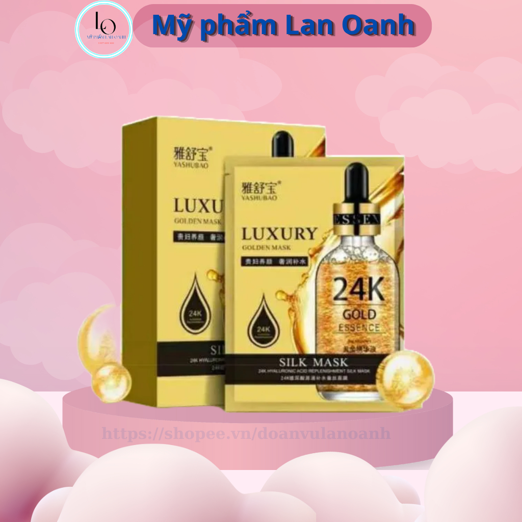 [Hộp 10 miếng] Mặt nạ 24k luxury golden Silk Mask chống lão hóa,phục hồi da hiệu quả