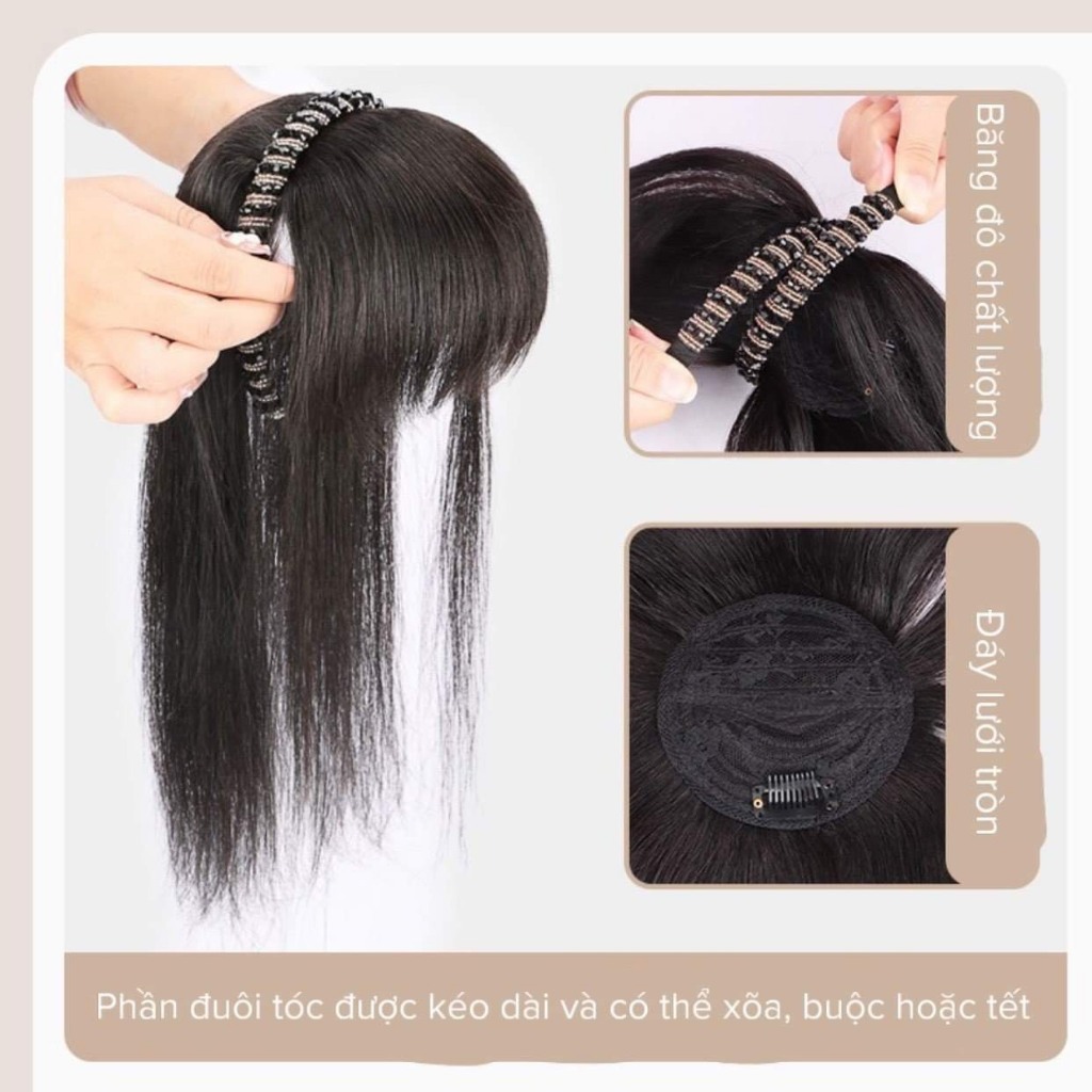 Bờm che hói tóc giả hàng đính đá cao cấp