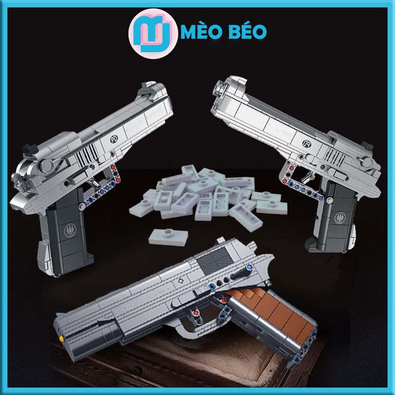 Mô hình lắp ráp súng lục bạc, G18 phỏng theo PUBG, FreeFire, CSGO Mèo Béo Kids Store