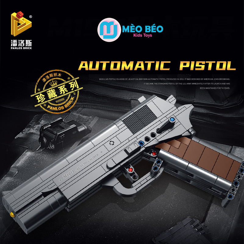 Mô hình lắp ráp súng lục bạc, G18 phỏng theo PUBG, FreeFire, CSGO Mèo Béo Kids Store