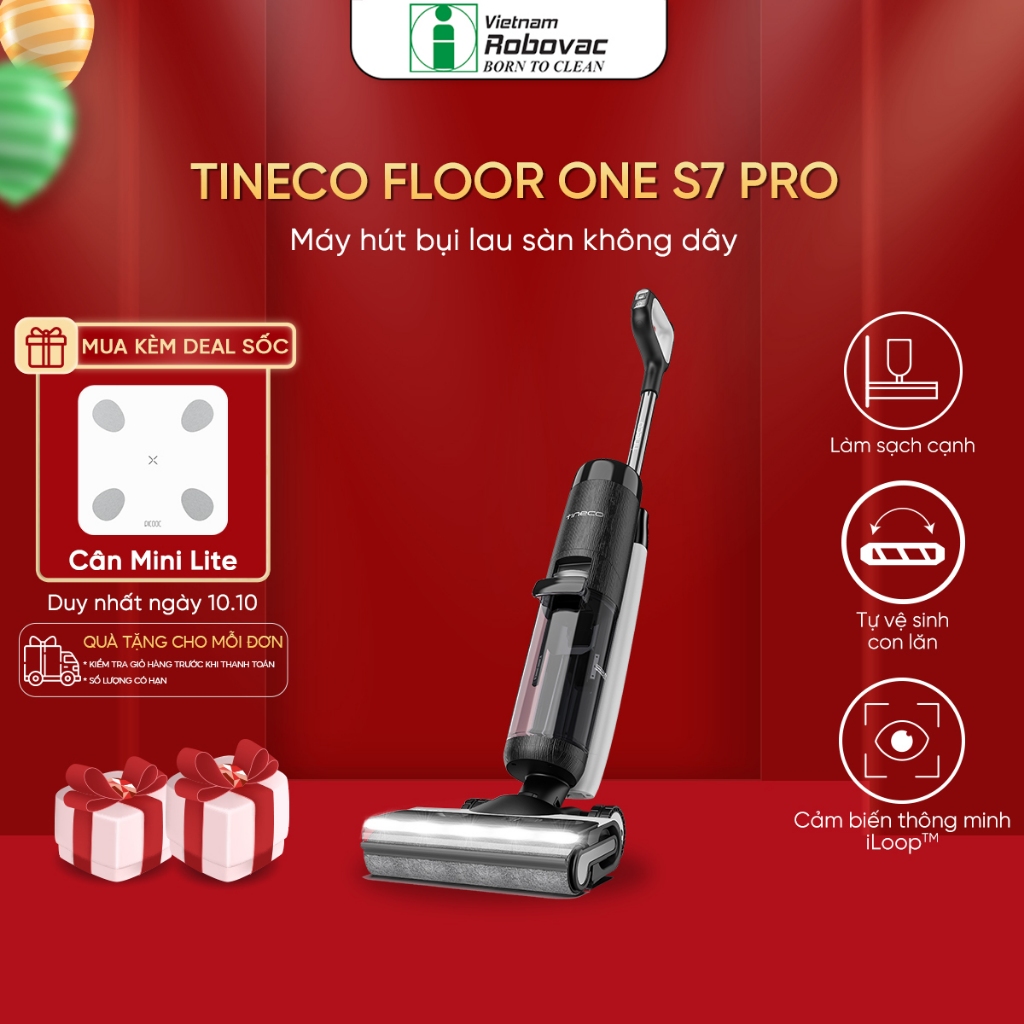 Máy Hút Bụi Lau Sàn khô và ướt Tineco FLOOR ONE S7 Pro_Hàng chính hãng_Bảo hành 24 tháng_Bản quốc tế