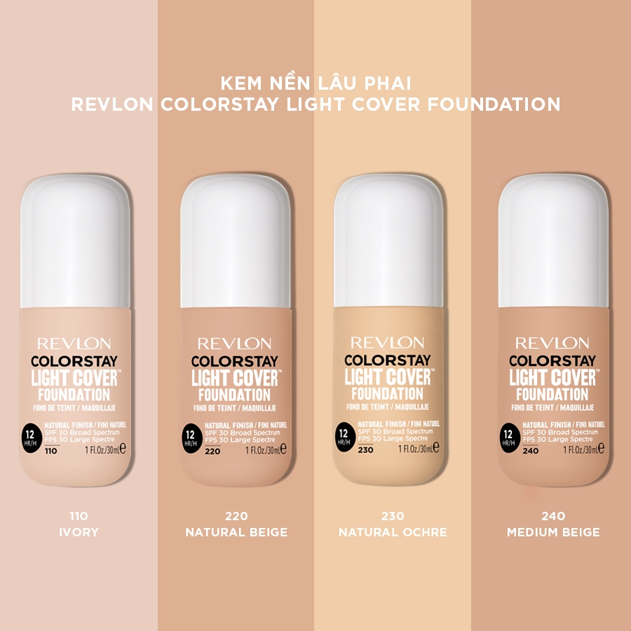 [Độc Quyền 12.12] Combo Kem Che Khuyết Điểm ColorStay Full Coverage Và Kem Nền Light Cover Foundation Revlon - Set 2.3